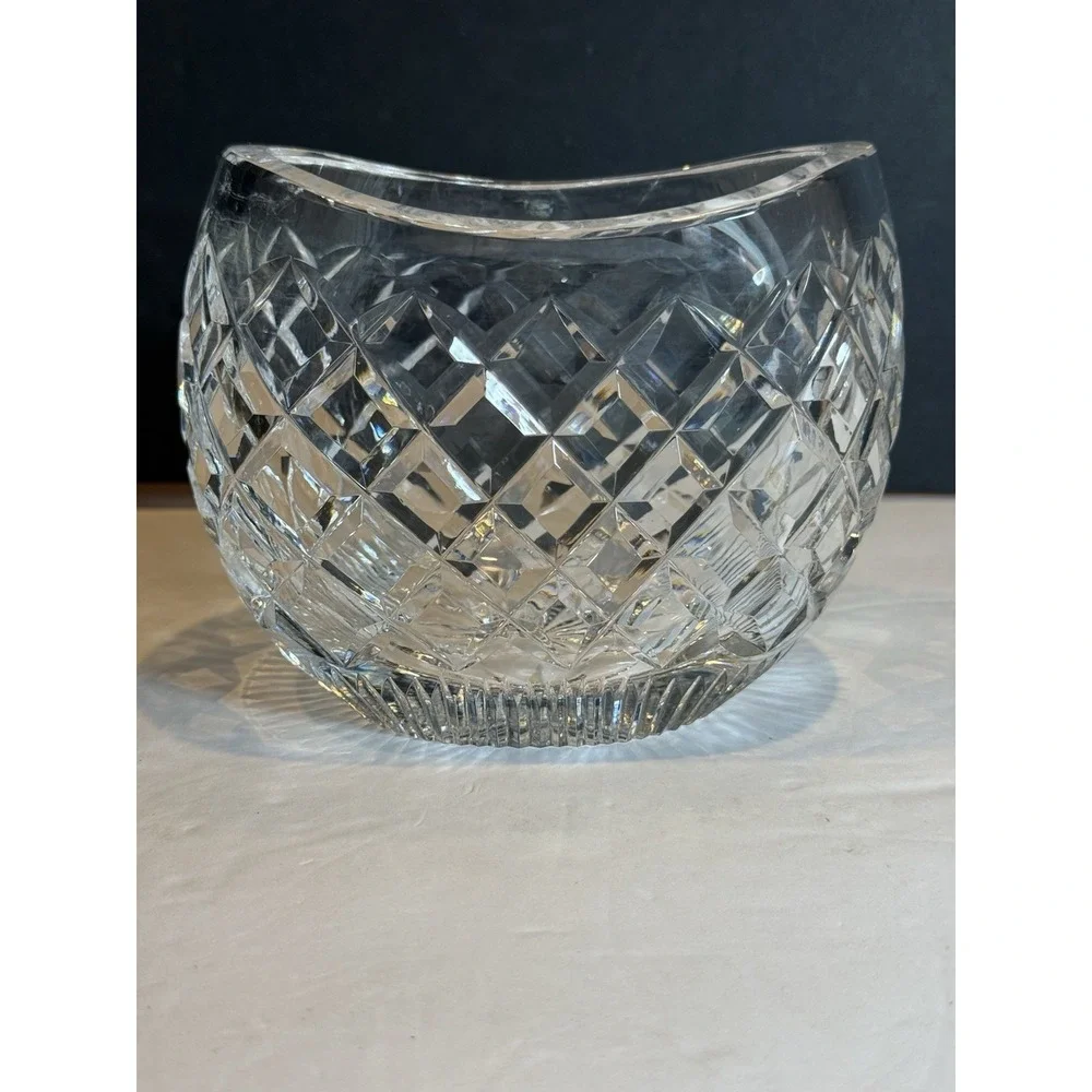 Waterford Ellipse Crystal Bowl Signed Ireland 5